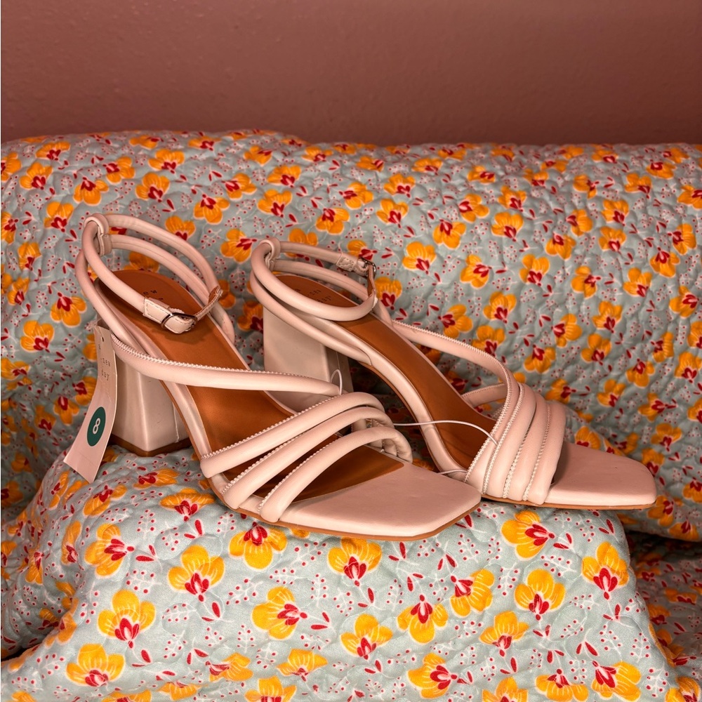 Elegant Off White Strappy Heels